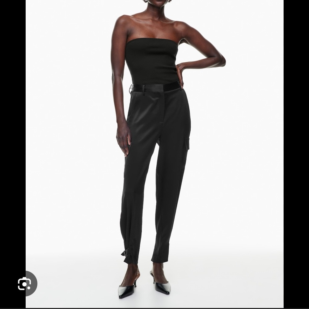 Aritzia refined satin cargo pants